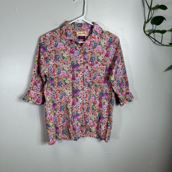 Floral Print Women's Pajama TOP ONLY - Picture 14 of 15